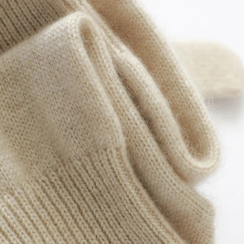 Cashmere Warm Gloves Soft Winter Thick Fingerless Korean Japanese Bear Gloves with Rope Leisure Outdoor Cycling Warm Gloves 241107