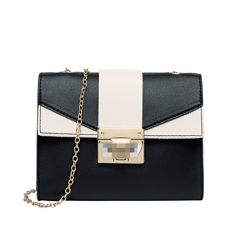 Korean Style Contrast Color Bag Cover Women's Shoulder Small Square Bag Cute Metal Crossbody Mobile Phone Coin Purse