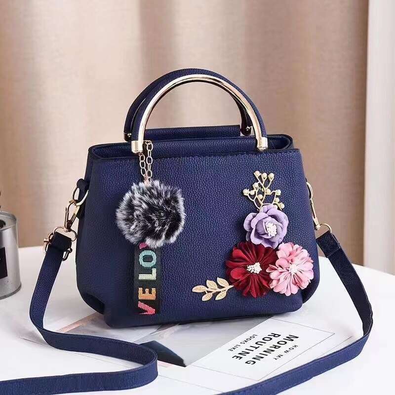 New Flower Special Handbag Fashion Women's Hair Ball Pendant Single Shoulder Crossbody Bag Bags