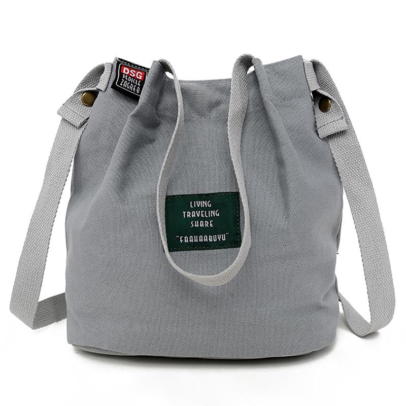 Lady Canvas Handbag Mini Single Shoulder Bag Female Shopping Bags Bucket Pack Fashion Designer Women Bag