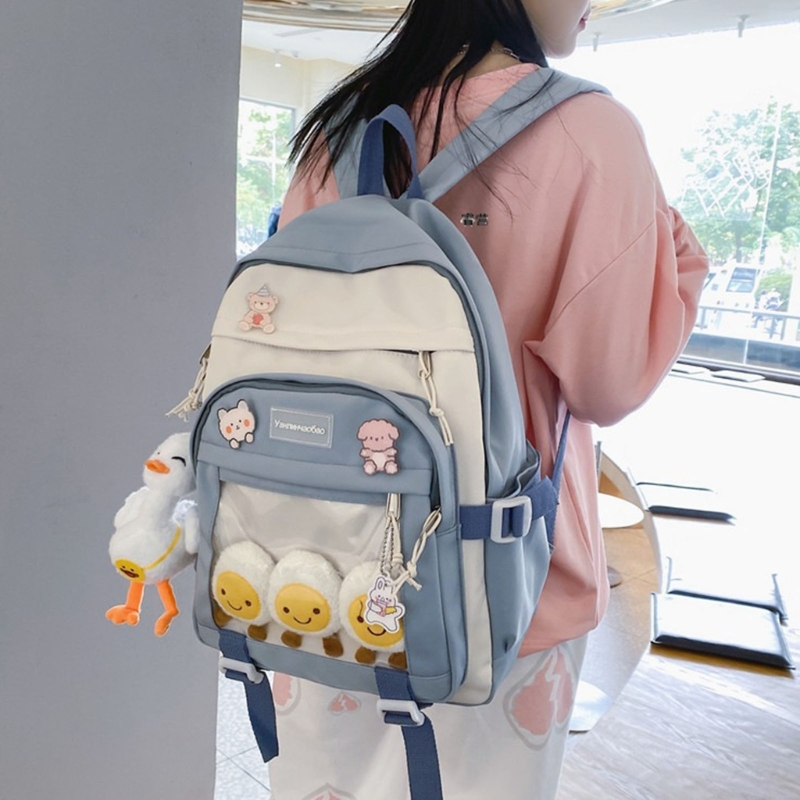 Fashion Nylon School Backpack Laptop Backpack School Bag for Student Teenagers Girls Travel Casual Bookbag