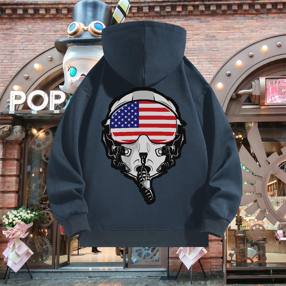 Casual New Men Sweatshirt hoodie Hooded Collar Loose Fit Couples Hoodie DIY Printed Clothes Casual Daily Wear Thick Fleece