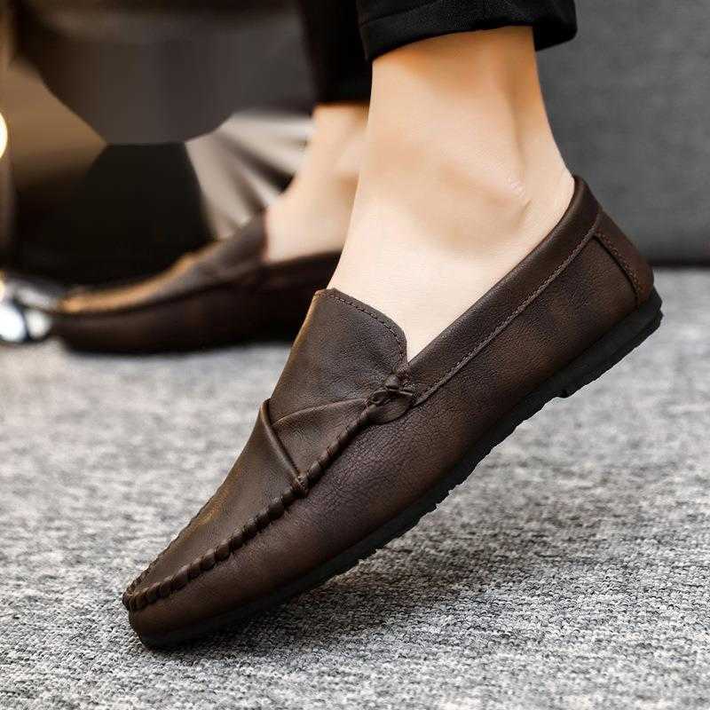 CMM British Work Soft Sole Waterproof Casual Brown Lightweight Anti Slip Mens Loafer Dou Shoes Mens Shoes Business