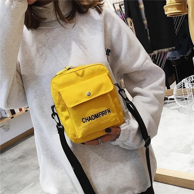 Yellow Crossbody For Women - Casual Canvas Letter Bag New Free Delivery Designer Bag