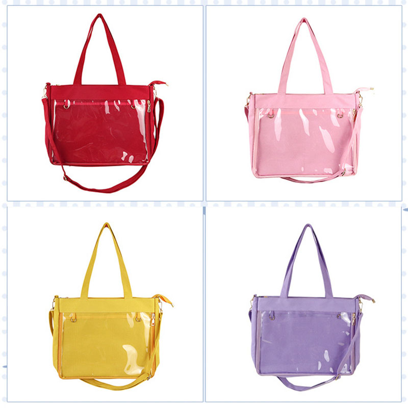 Big Ita Bag Red with Insert Japanese Cute Clear Women Double Straps Girls Kawaii Transparent Shoulder Lolita Blue ItaBag H234