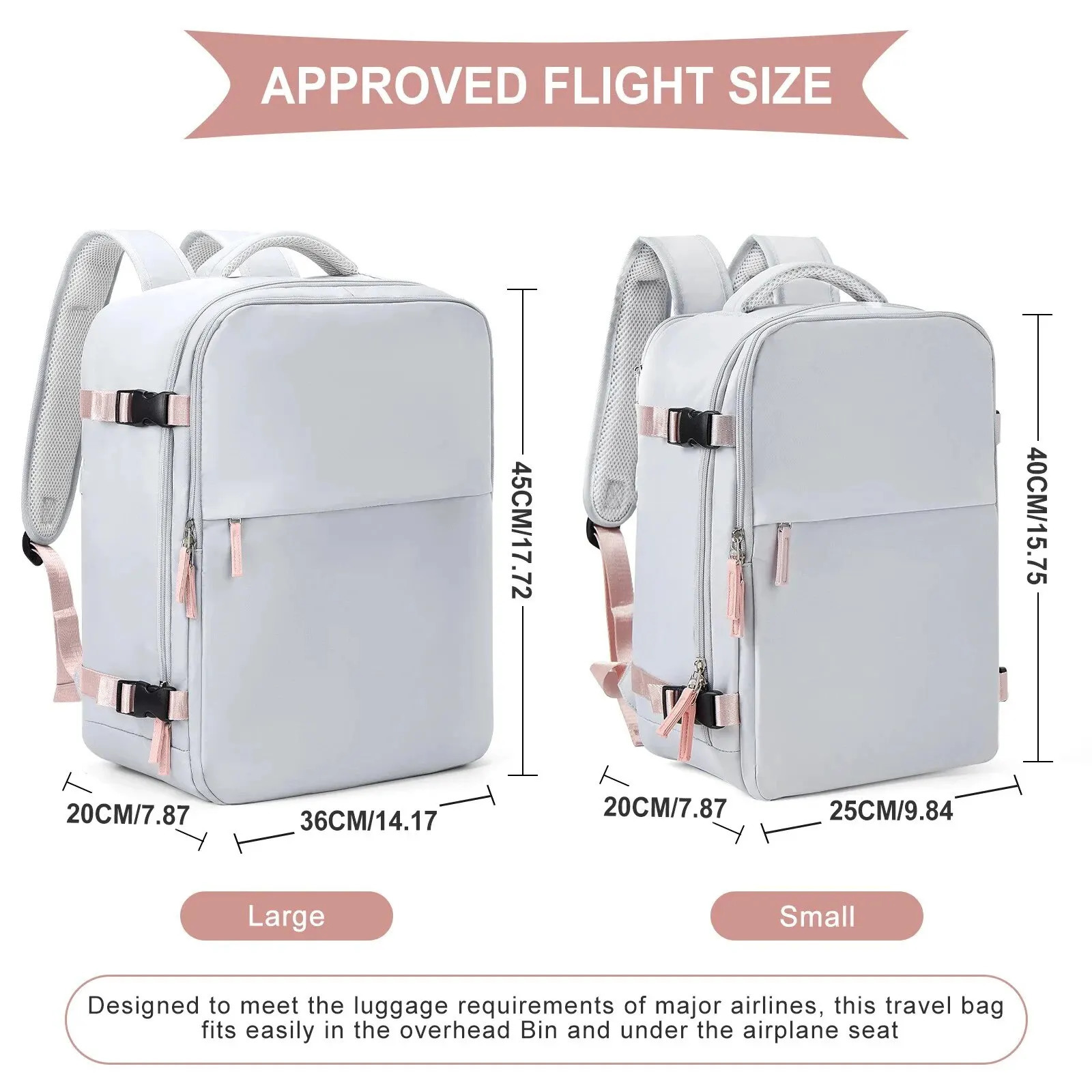 Likros cabin bag Ryanair 40x20x25 Easyjet 45x36x20 womens backpack laptop travel backpack airline approved handbag 241106