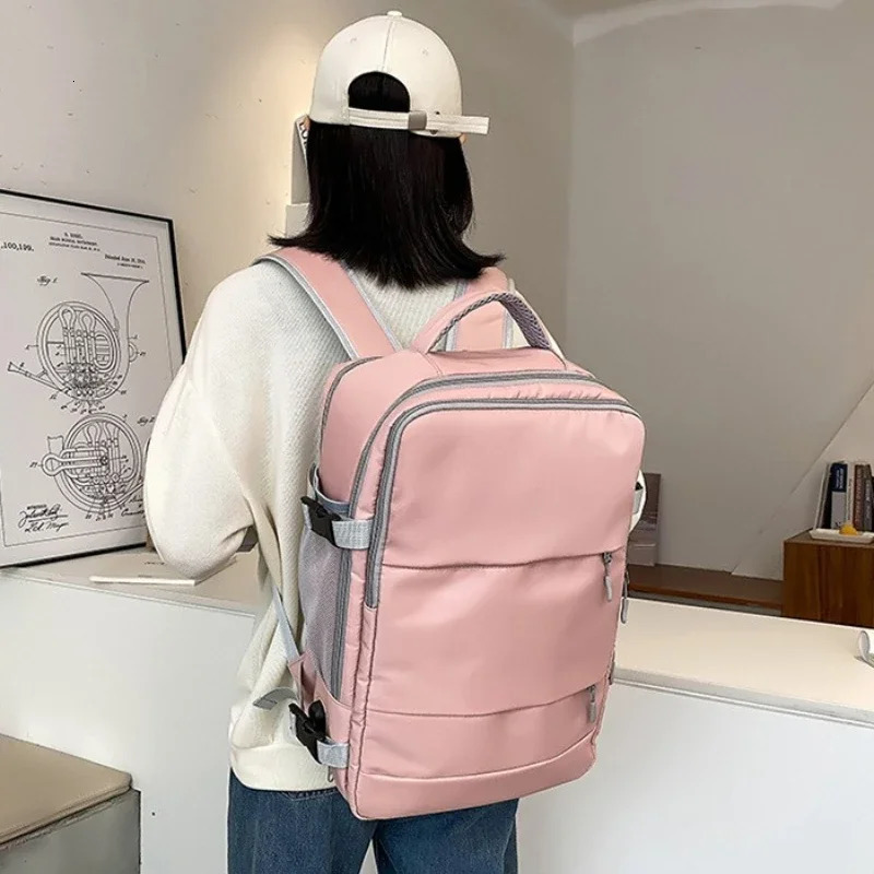 Large capacity travel backpack suitable for womens hiking mountaineering bags USB charging port waterproof sports and fitness bags 241106