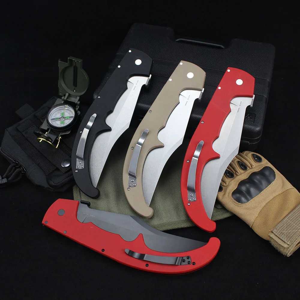 Cold professional hunting knife 8Cr13MoV steel blade 17.16 inches espada XL EDC military tactical outdoor large folding knife X241107