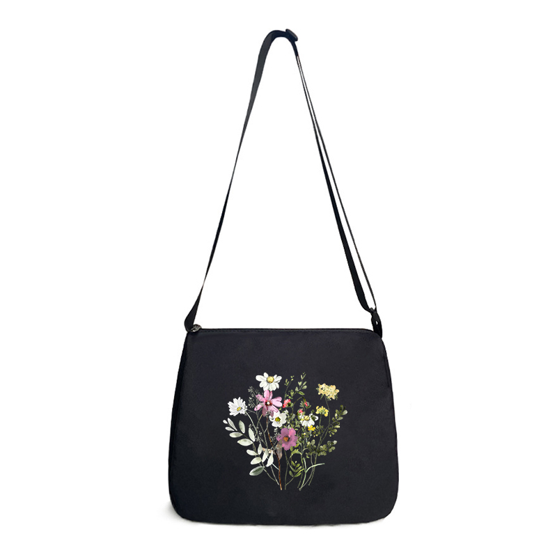 Underarm Bags Wildflowers Tote Bag Women Daisy Rose Lavender Crossbody Bag Teen Plant Style Female Portable Shoulder Handbags