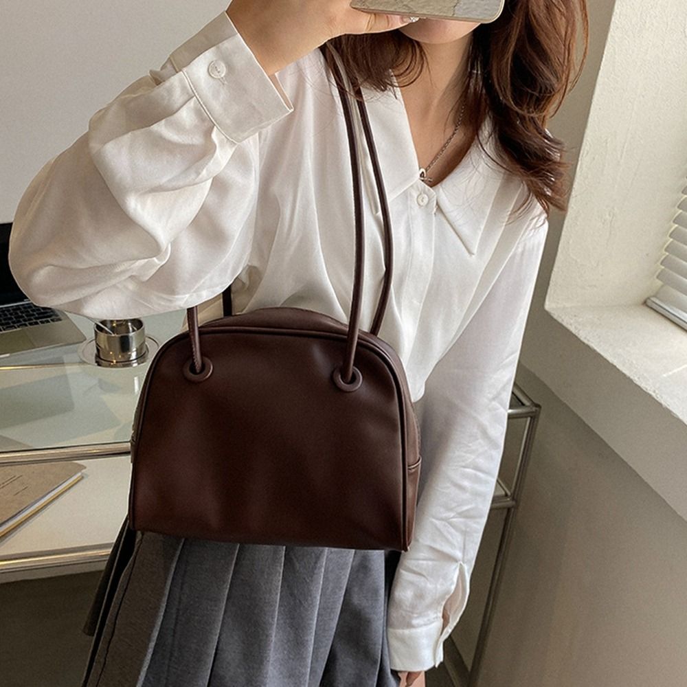 Pu Leather Leather Underarm Bag Fashion Long Handle Korean Style Handbag Shoulder Bag Portable Tote Bag Girls