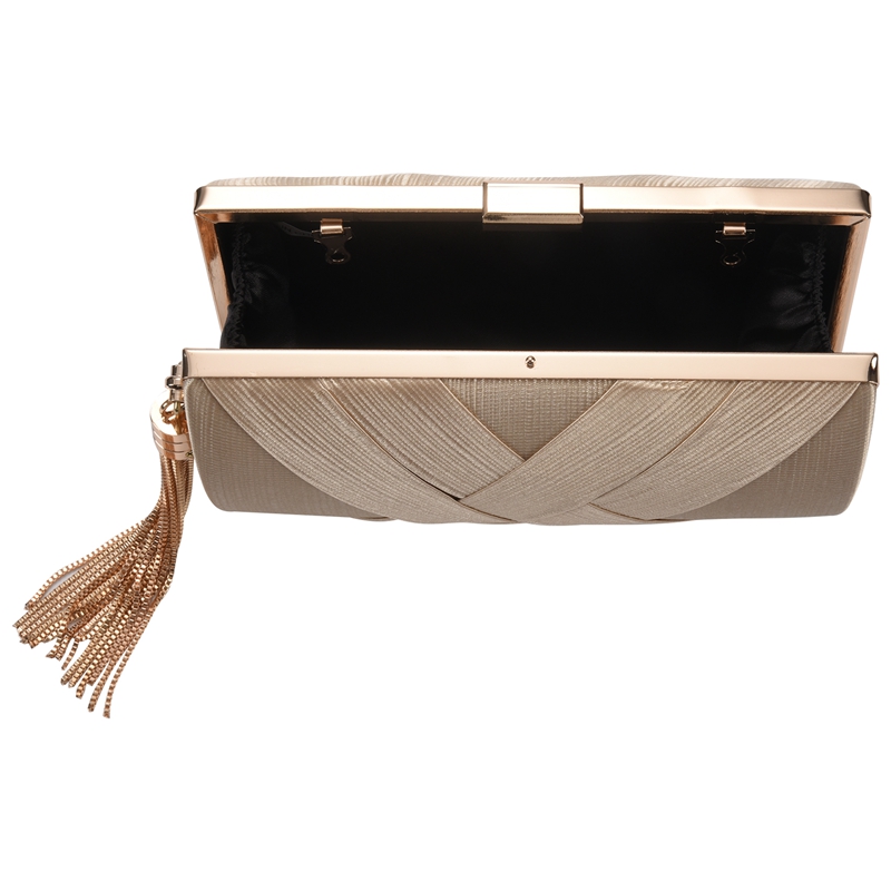 Tassel Fashion Ladies Clutch Bag Shoulder Handbags Female Party Wedding Evening Bag For Phone Purse Gold