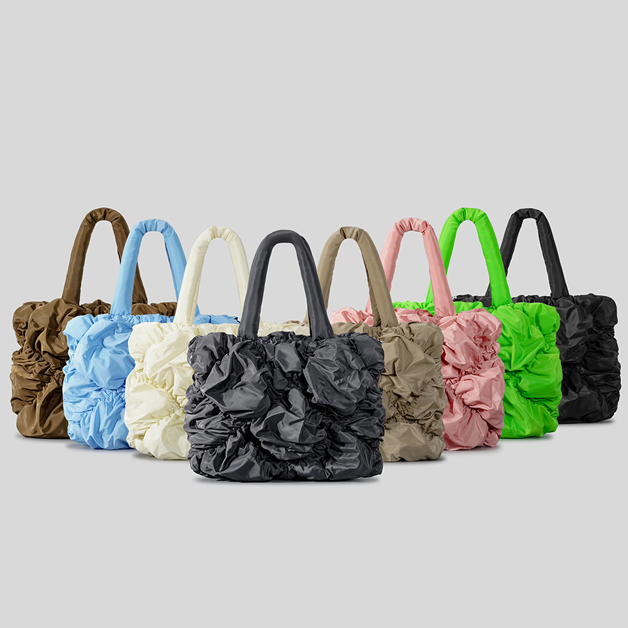 Fashion Ruched Padded Tote Bag Designer Quilted Women Handbags Nylon Fown Cotton Shoulder Crossbody Bags Soft Puffer Bag 2023