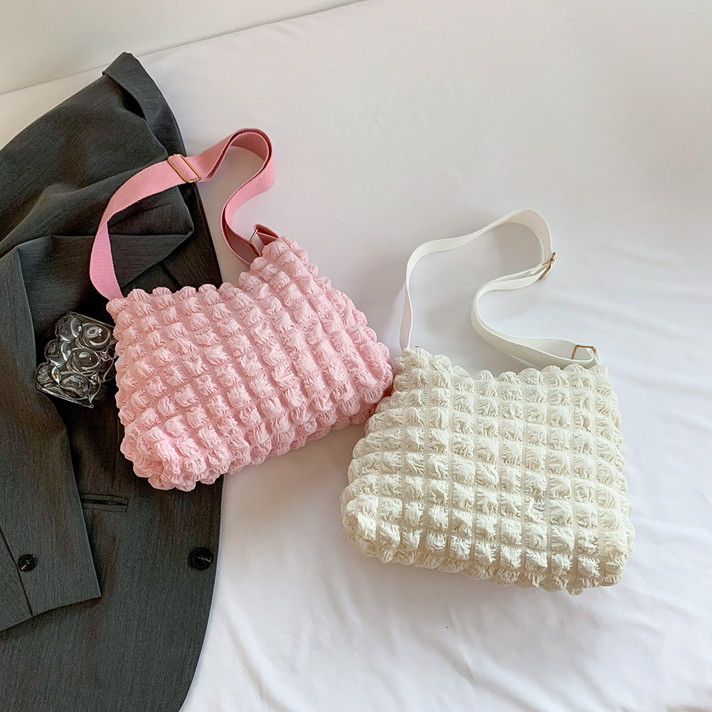 Women Padding Shoulder Bag Large Capacity Quilted Crossbody Bag Trendy Adjustable Strap Girl Sling Bag