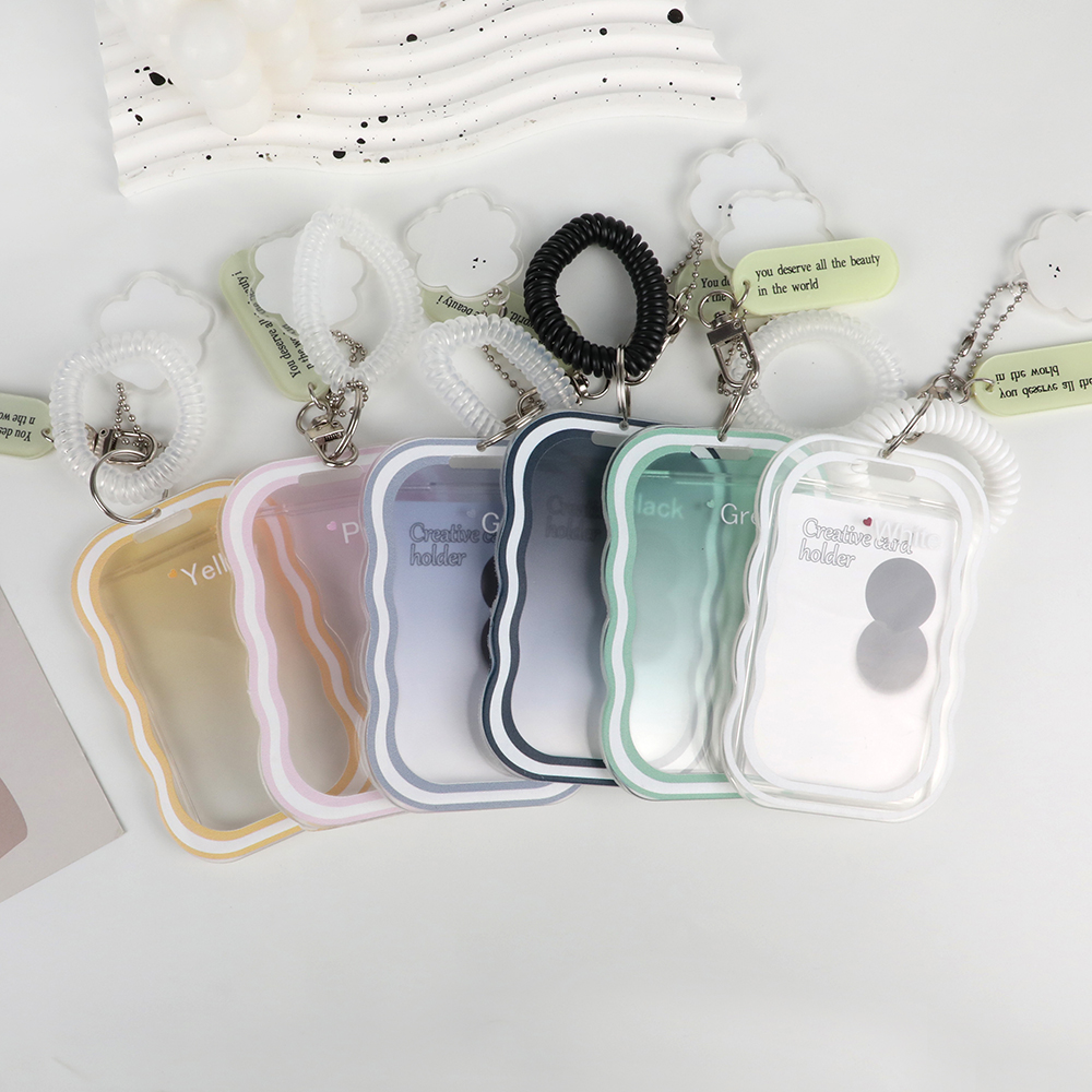 Portable Women Id Credit Card Holder Keychain Lovely Card Case Bag Pendant Chasing Star Idol Photocard Display Protective Sleeve