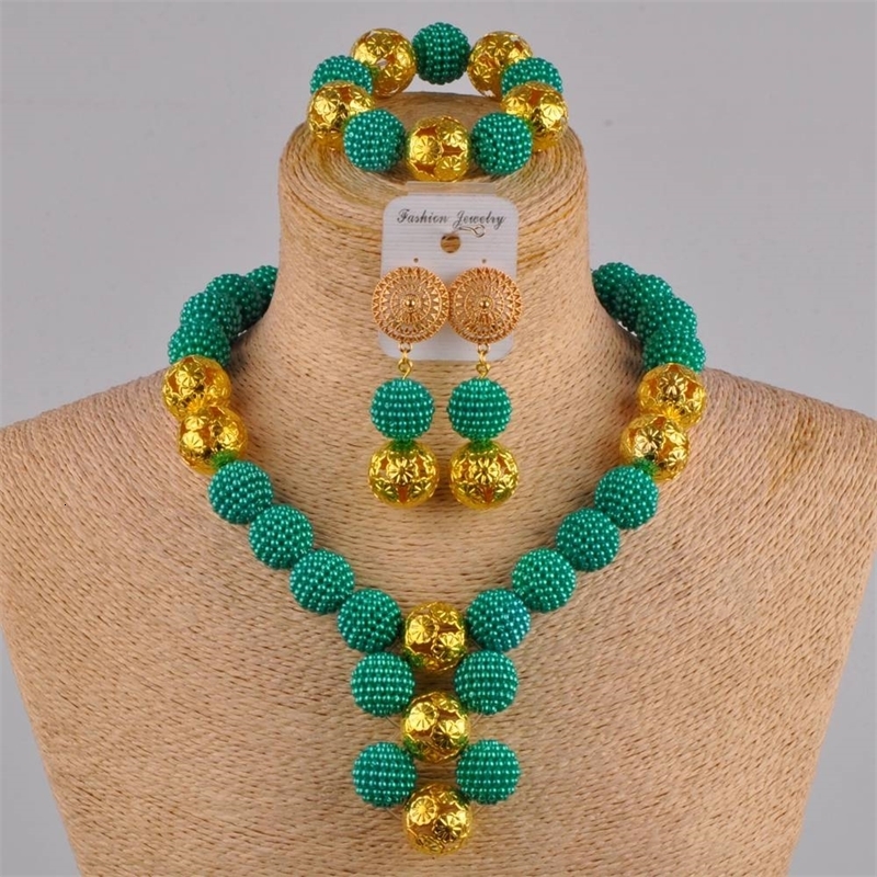 Majalia Yellow African Wedding Jewelry Nigeria Fashion Wedding African Plastic Bead Jewelry Set HH-04 241106