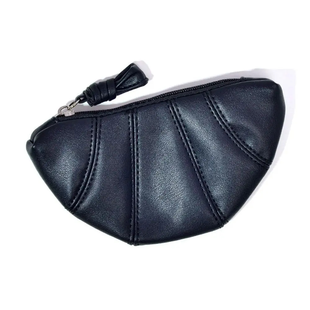 French ins Croissant Zipper Wallet Large Capacity Handbag Korean Fashion Texture Coin Purse Portable Makeup Lipstick Bag