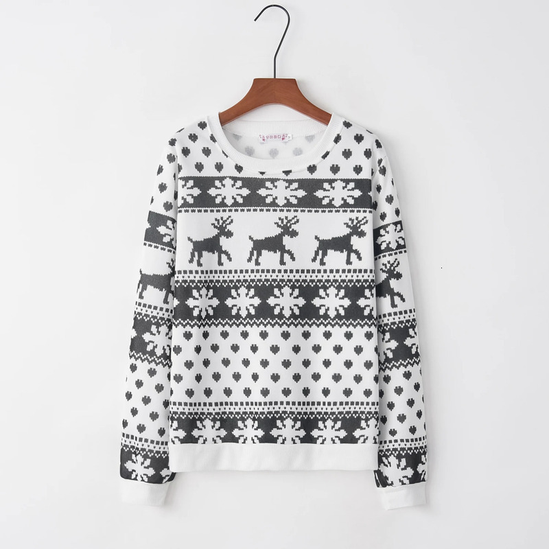2025 Autumn/winter New Foreign Trade Outdoor Designer Fashion Round Neck Sweater Cartoon Deer Print Christmas Round Neck Long Sleeve