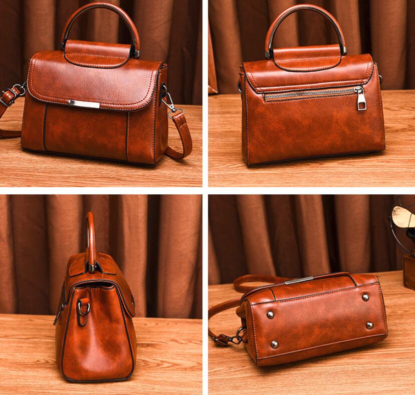 New 2020 oilskin single-shoulder handbag PU pure color small square bag sac a main ladies hand bags sac main femme bolsos mujer