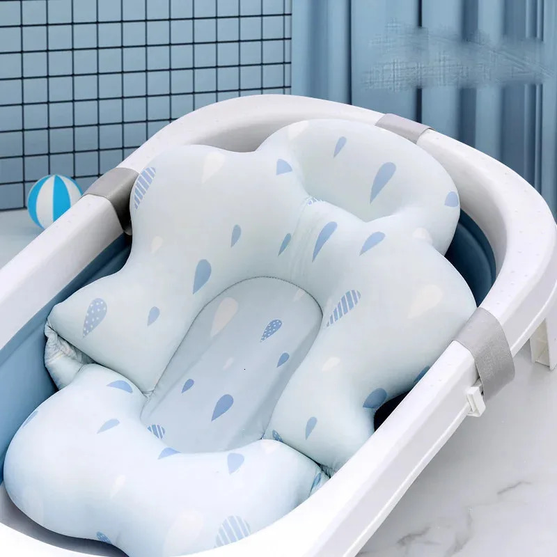 Baby Bath Seat Support Mat born bath Tub Nonslip Pad Safety Soft Cushion Pillow 54x41cm 241106