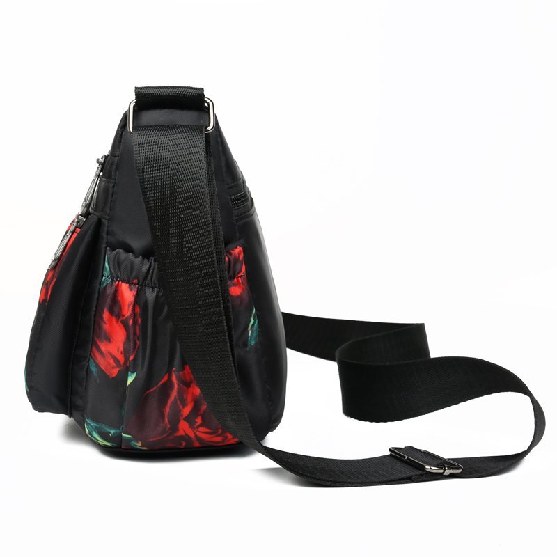 Waterproof Oxford Shoulder Bag Floral Printing Women Messenger Bag Lightweight Leisure Crossbody Bag 2024 Cute Fresh Mother Bag