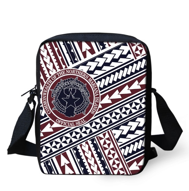 Red Northern Mariana Islands Shoulder School Square Messenger Book Bag Kids Crossbody Schoolbag Girls Book Bags Mochila Infantil