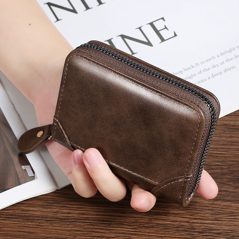 Business Card Holder Wallet Women/men Black Bank/ID/Credit Card Holder 18 Bits Card Wallet PU Leather Protects Case Coin Purse