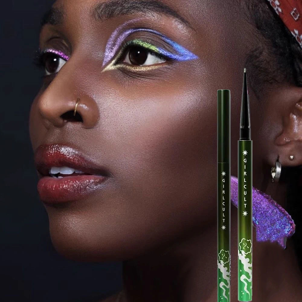 Girls multi-function pencil chameleon eyeliner gel pen horizontal silk brightness shiny eyeliner 241107
