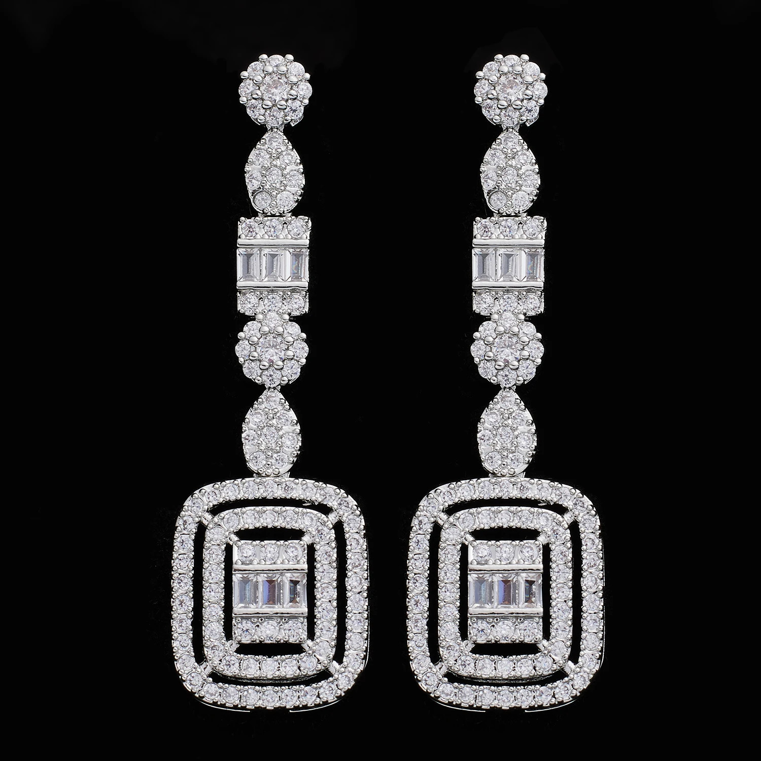 ly arrived 3A zirconia flower pendant Dubai bride set 4-piece bridal wedding jewelry set fashion party accessories 241106