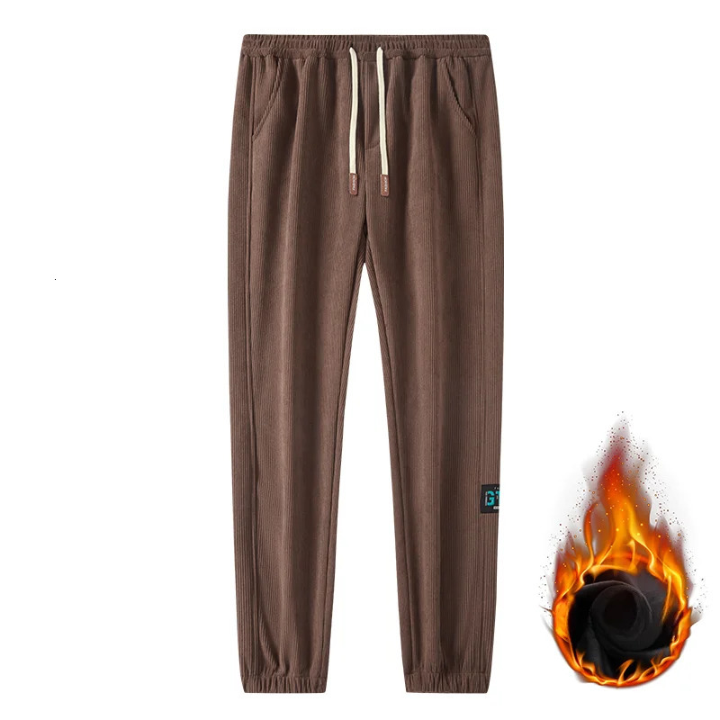 Plus Size 9xl Winter Pants Men Jogger Fleece Warm Trousers 6xl 7xl 8xl Black Yellow Brown Loose Sweatpants Streetwear Fashionv 241104