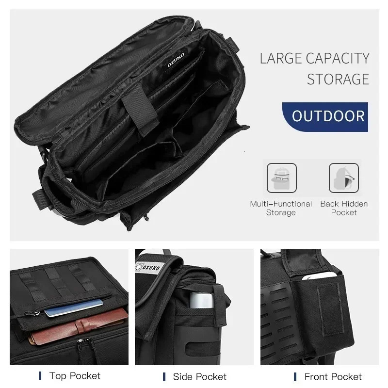 Quality Shoulder Bag For Men Outdoor Functional Messenger Bags Man Large Capacity Travel Handbag Male Waterproof Crossbody 241106