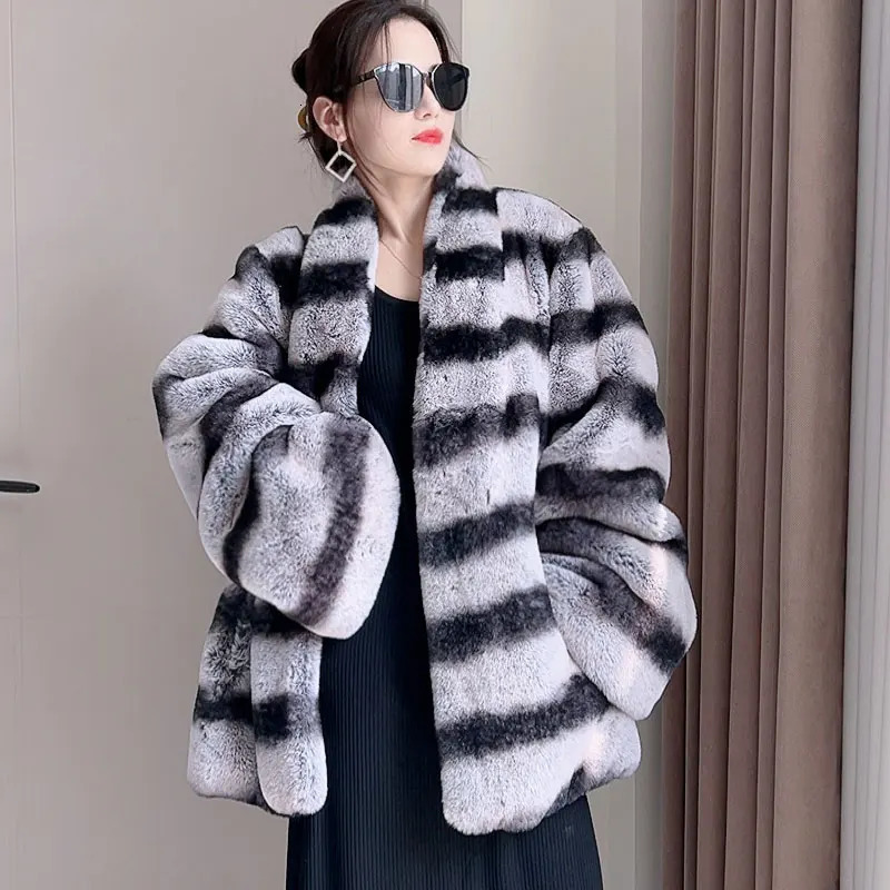 Light Rex Rabbit Fur Body Fur Coat Womens Totoro Printing Temperature Color Comparison Short Plush Co. Ltd 241107
