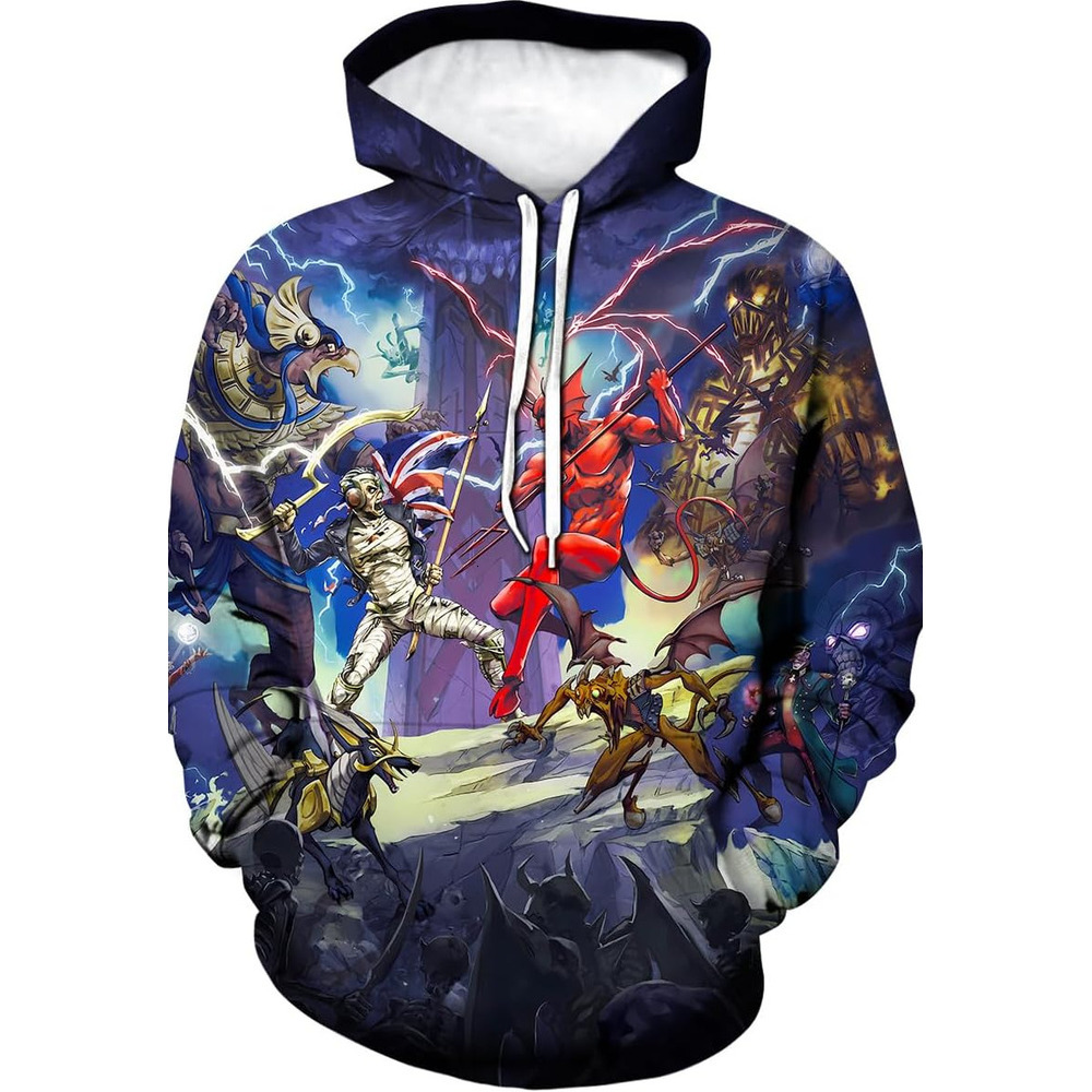 Hoodie for Mens Womens Funny Skull Sweatshirt Novelty Band Theme Hoodie Graphic Hoodies sweatshirt Pullover Long Sleeve Trendy patterns