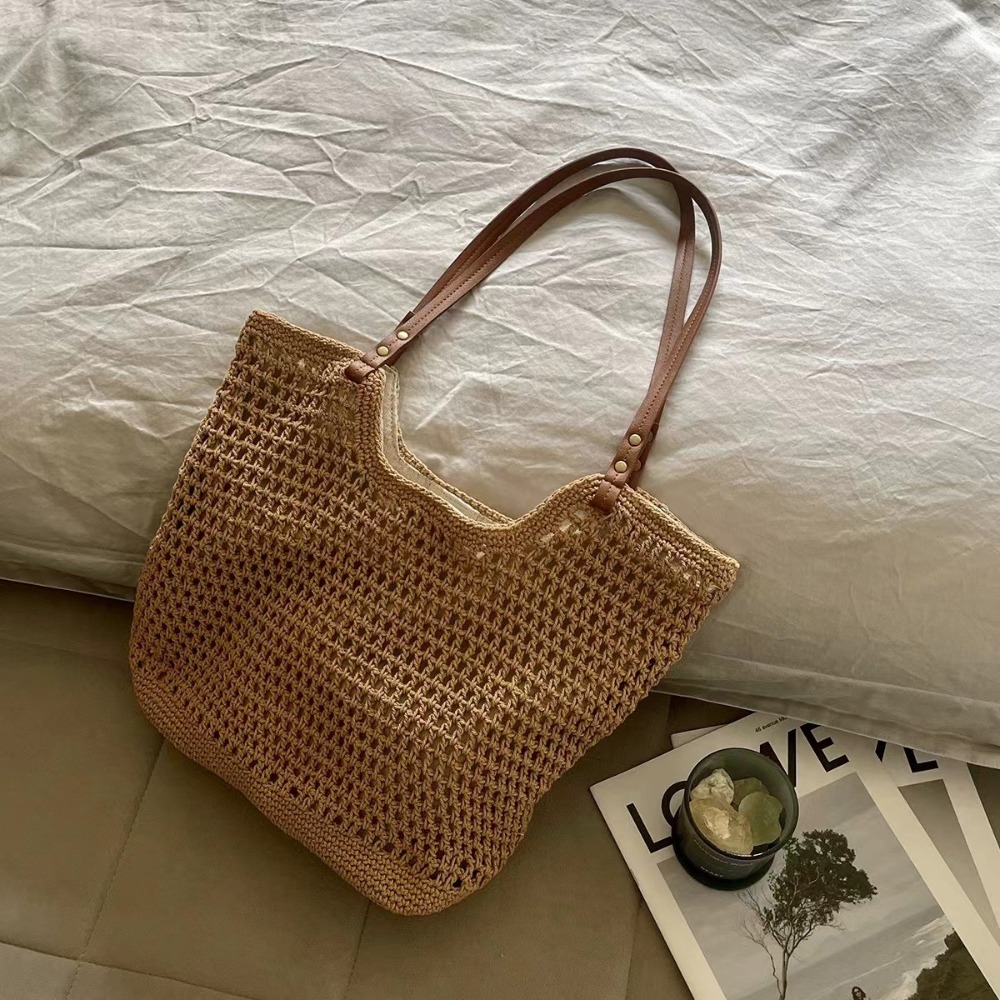 Straw Bag Women Handmade Shoulder Bag Rattan Beach Bali Messenger Totes Bag