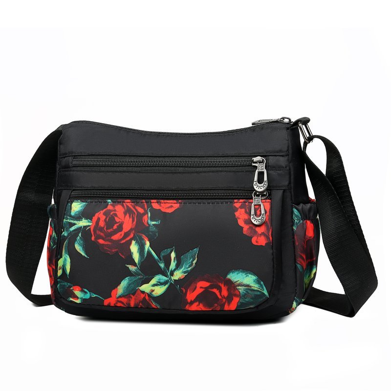 Waterproof Oxford Shoulder Bag Floral Printing Women Messenger Bag Lightweight Leisure Crossbody Bag 2024 Cute Fresh Mother Bag