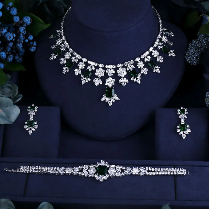 Janekely chooses Zircon earrings Necklace stand jet airplane set wedding dress set complete set 241106
