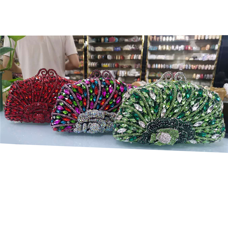 Women Diamonds Clutches Rhinestone Bag Flower Rose Crystal Clutch Party Evening Small Purse Handbags Wedding Clutch Female