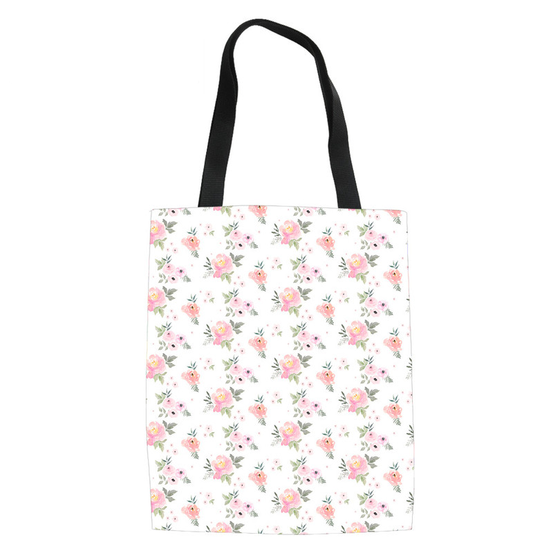 Blush Dew on Rose Foil Design Women Tote Handbags Book Bag Shopping Bag Ladies Large Capacity Shipping Tote Bags Bolsas De Tela