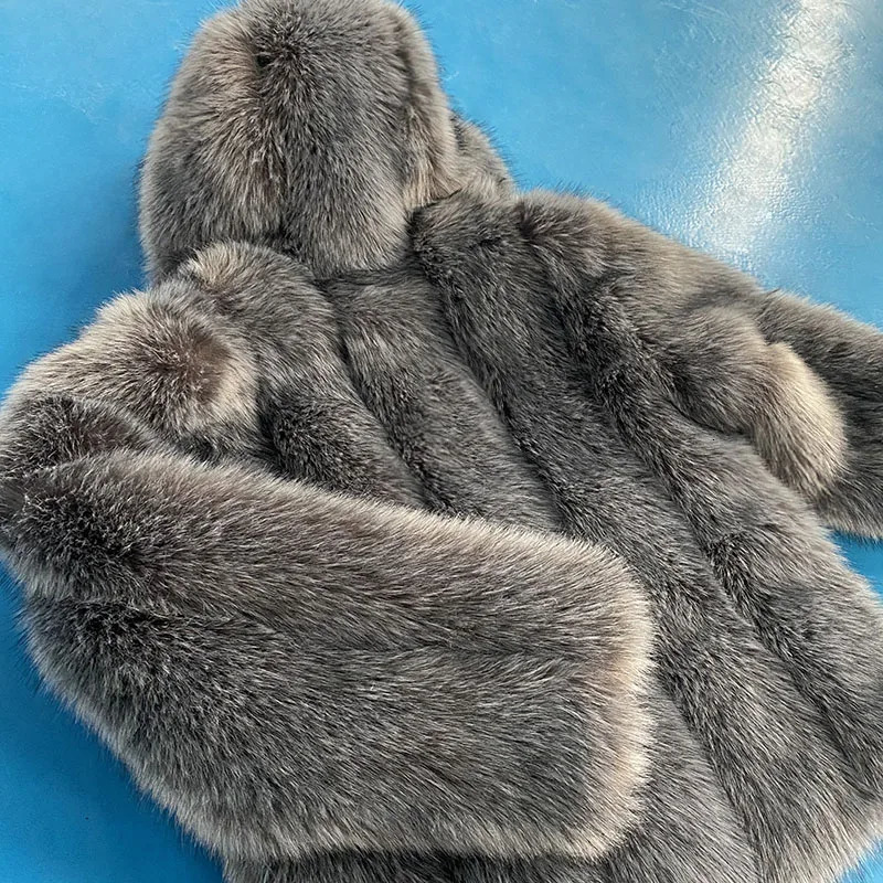 FANPUGUIZHEN Faux Fox Womens Fur Coat Thick Coat Fake Fur Leather Jacket Fashion Mink Coat Winter 241107