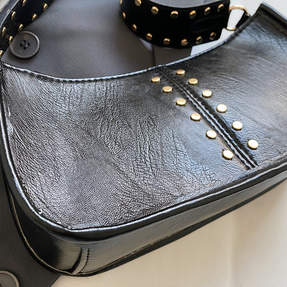 Y2K Purse Classic Retro Trendy Crossbody Bag with Zipper Closure Fashion Handbag PU Leather Underarm Bag for Women and Girls