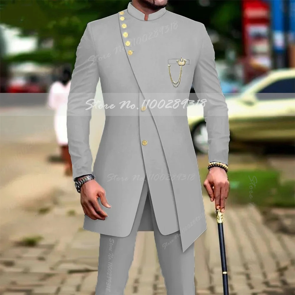 White mens slim fit ball party dress groom set tailcoat 2PCS fashionable clothing mens jacket pants 241106