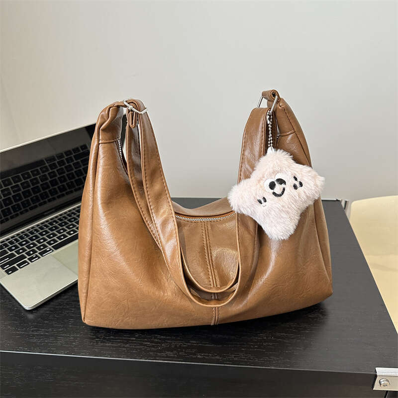 Ins crossbody women's 2024 spring/summer new trendy and stylish tote bag, college style casual large capacity bag