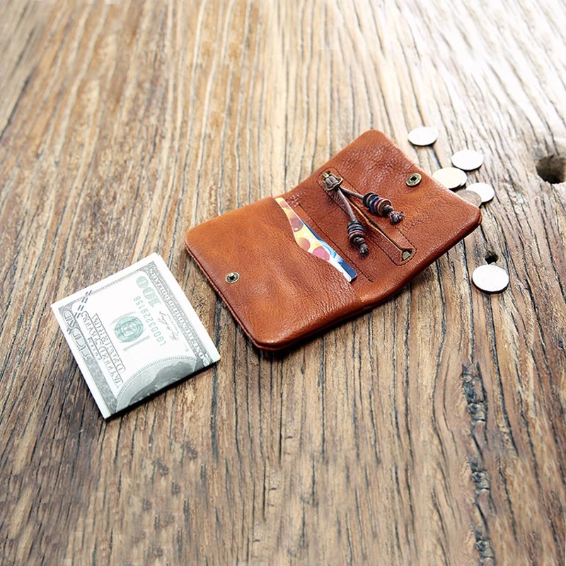 SOUTH GOOSE Genuine Leather Short Wallets For Men Women Coin Purses Card Holder Male Rrtro Handmade Wallet Lady Smart Money Bag