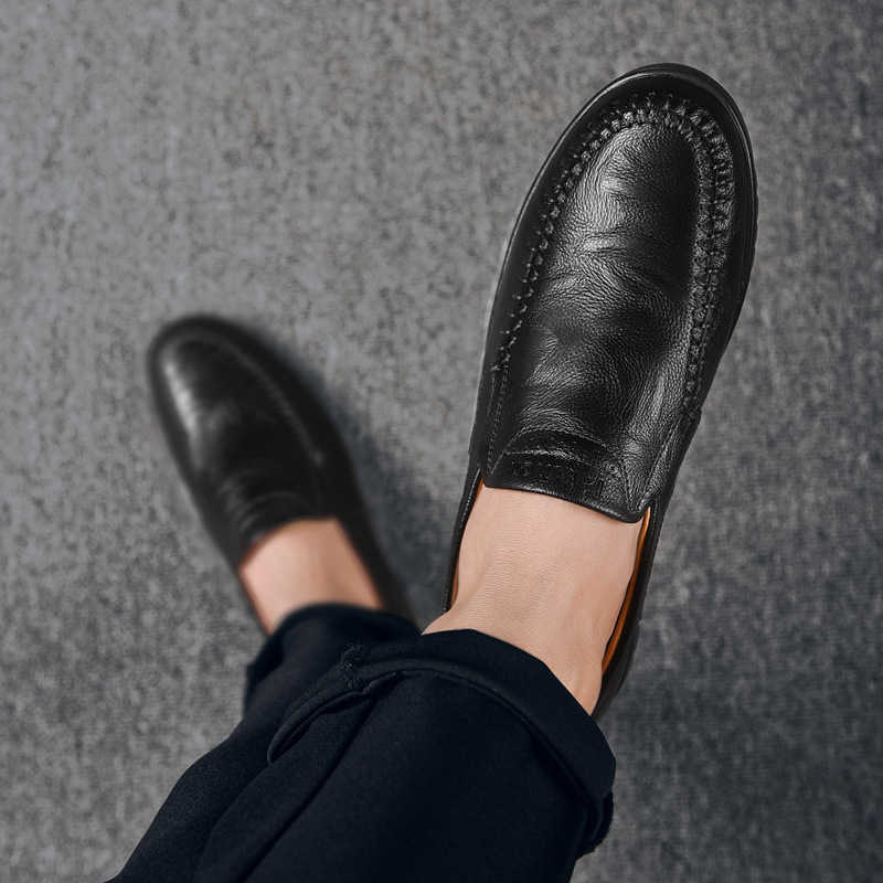 CMM Large Size Mens Shoes Summer New Business Formal Small Leather Shoes British Simple Casual Fashion Trend Bean Shoes