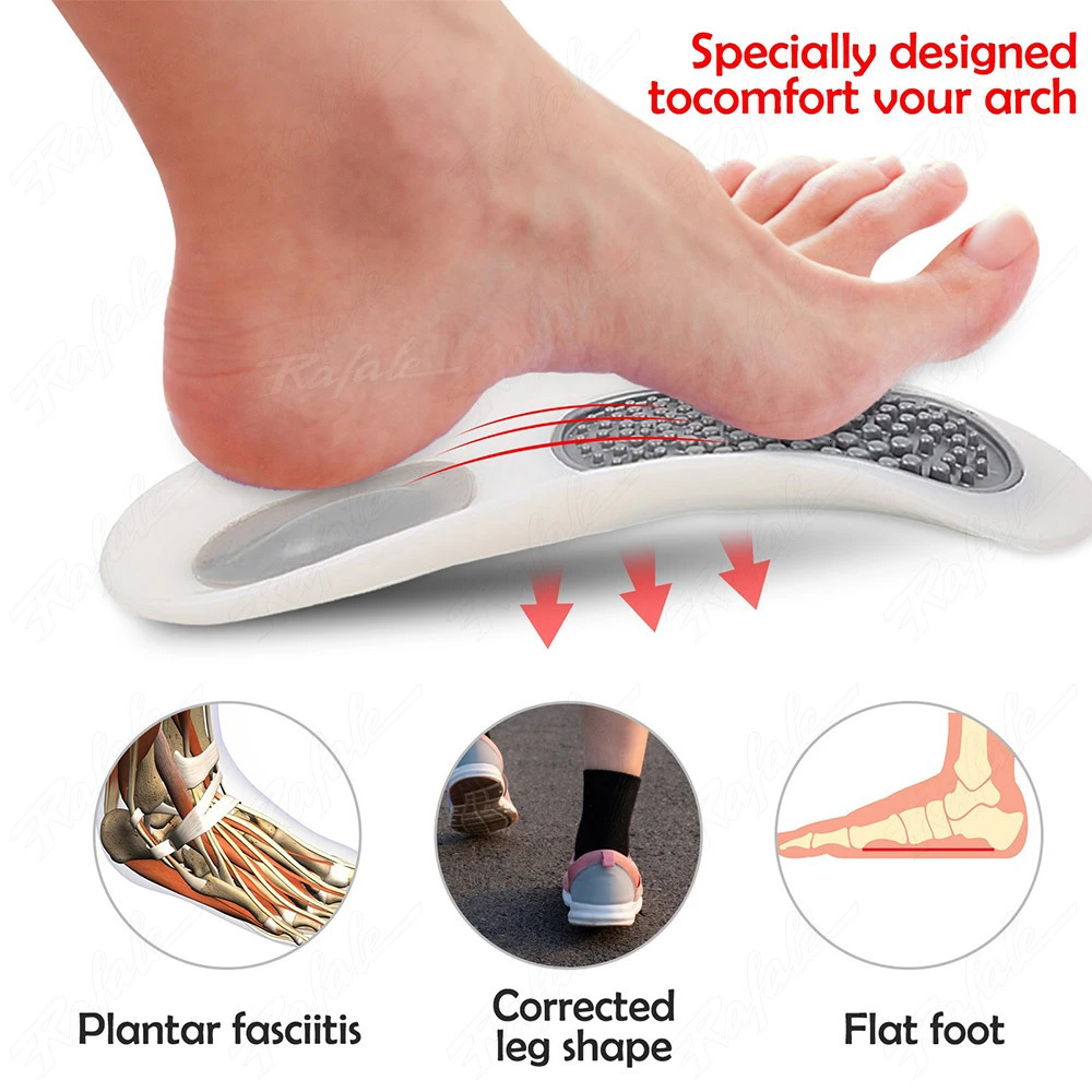 1 set of orthopedic arch support massage pads suitable for flat foot orthopedic half shoe soles suitable for men women insoles foot care 241106