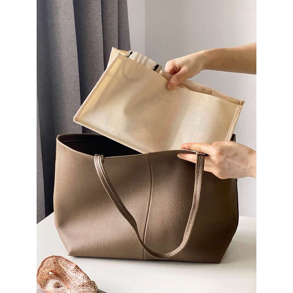 OLOEY Premium Cowhide Leather Shoulder Tote - Durable and Stylish Commuter Shopping Handbag with Ample Space