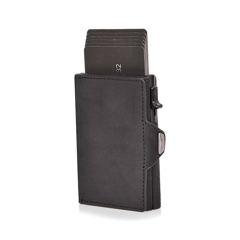 Fashion Aluminum Credit Card Wallet RFID Blocking Trifold Smart Luxury Leather Men Wallets Slim with Coin Pocket Vallet Holders