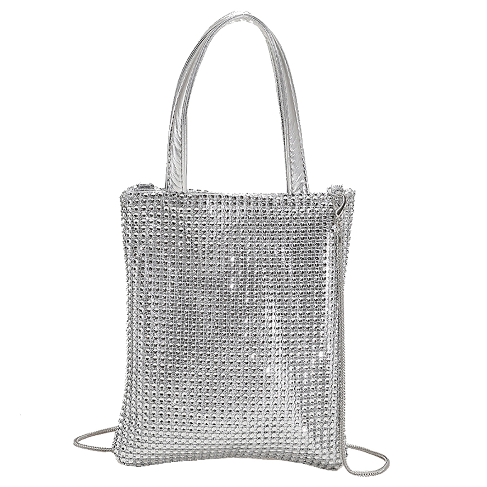 Solid Shining Rhinestone Shoulder Bag Lady Casual Small Messenger Bags for Women Outdoor Business Traveling