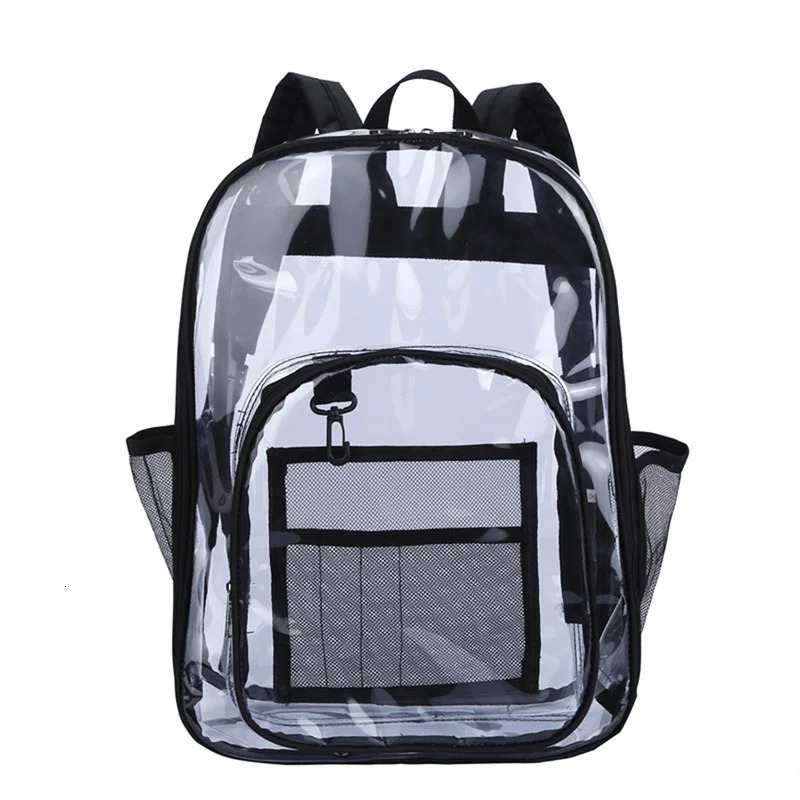 Transparent PVC set waterproof backpack unisex large capacity backpack solid transparent backpack couple fashion backpack er 241106