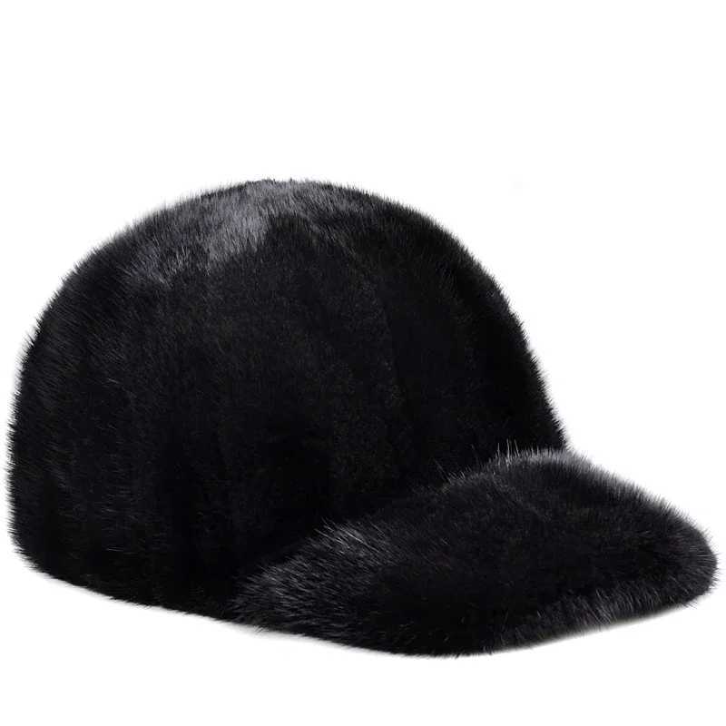 Snapbacks High Quality Real Mink Fur Hats Marten Skin Fur Hats Mink Hat Mens Baseball Cap Hat Peaked Cap Warm Winter Hat S241167
