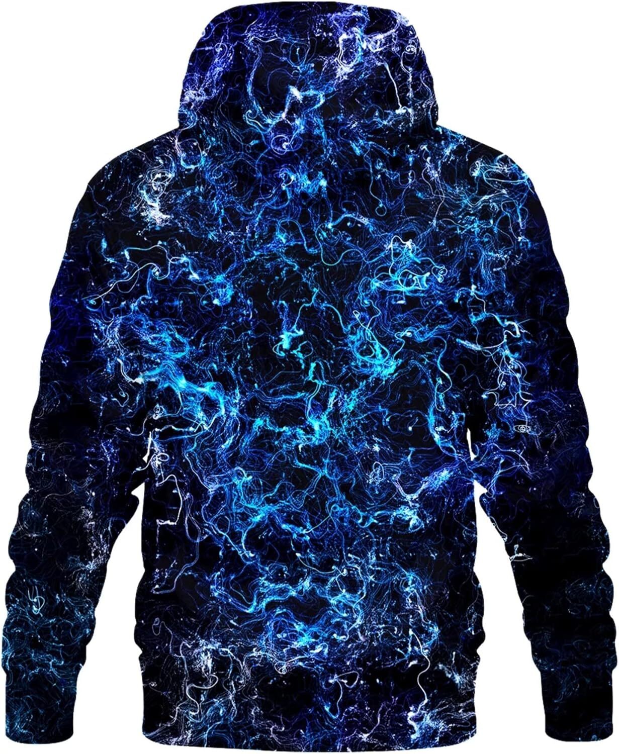 Hoodie for Mens Womens Unisex Graphic Print Hoodies 3D Colorful Novelty Design Long Sleeve Sweaters with Pocket Graphic Cool blue starry sky pattern